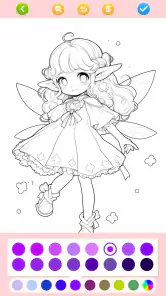 Doll Color: 塗り絵アニメ お姫様絵を描 screenshot