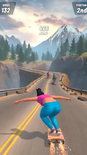 Downhill Skate Race ― レース スケボー screenshot 1