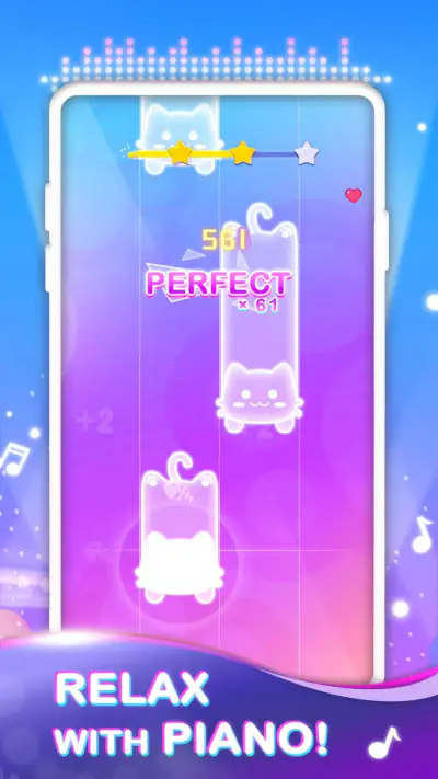 Dreameow Tiles: 可愛い猫の音楽リズムゲーム screenshot 1