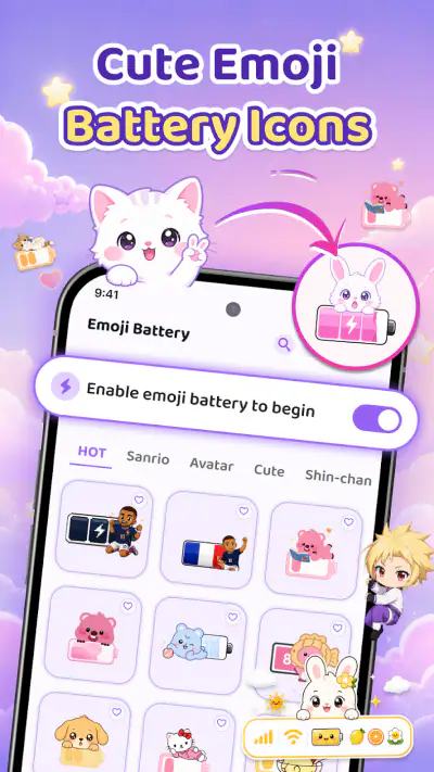 Emoji Battery Widget & Icons screenshot 1