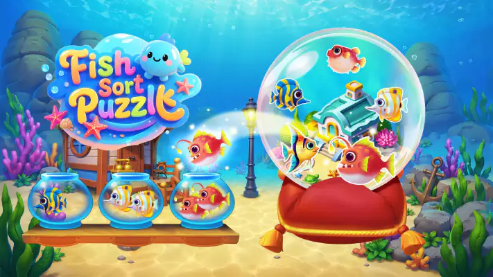Fish Sort Puzzle: パズルゲーム screenshot 1
