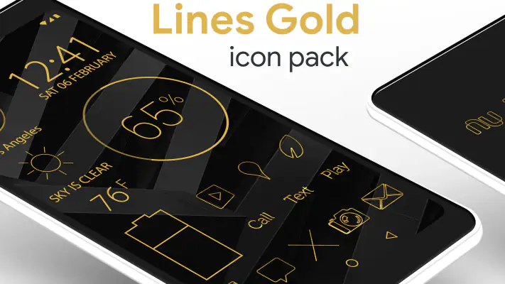 Lines Gold Pro - Icon Pack screenshot 1