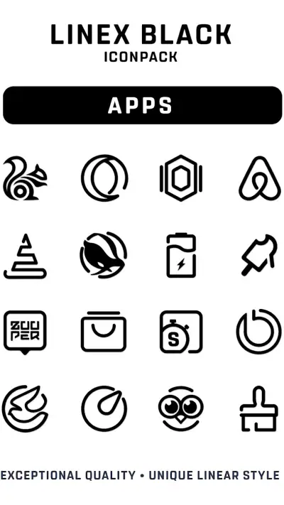 LineX Black Icon Pack screenshot 1