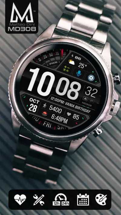 MD308 Digital watch face screenshot 1