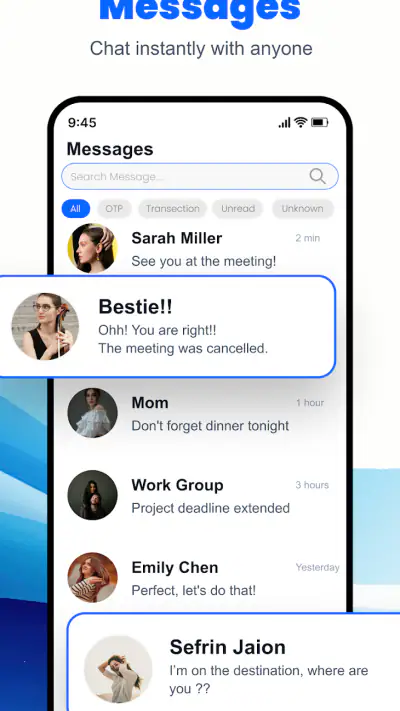Messages: SMS, Messenger, Home screenshot 1