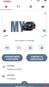 MyCitroën screenshot