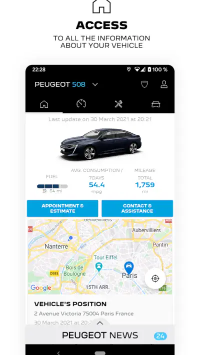 MYPEUGEOT APP screenshot 1