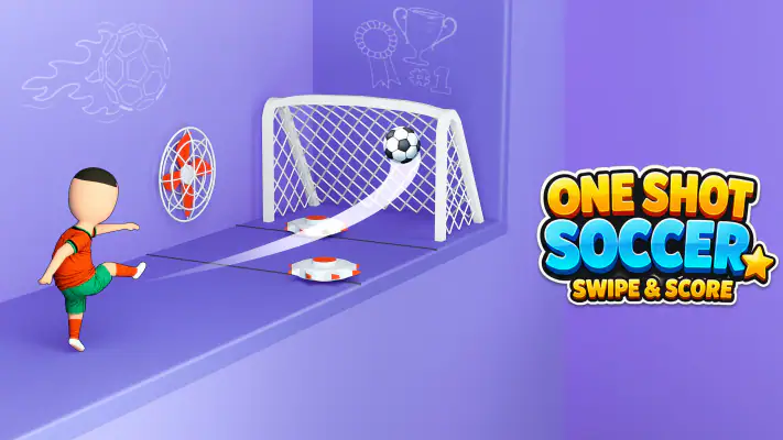 One Shot Soccer: Swipe & Score screenshot 1