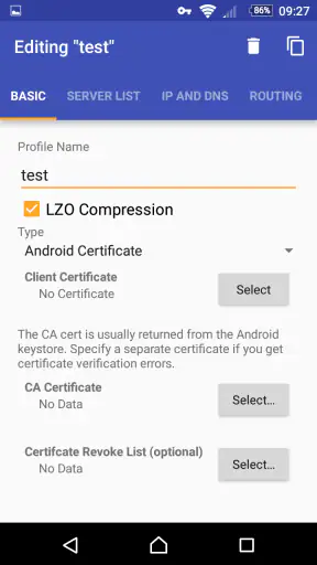 OpenVPN for Android screenshot 1