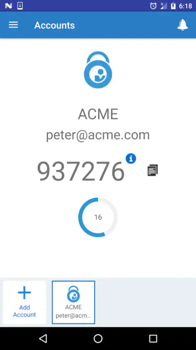 Oracle Mobile Authenticator screenshot 1