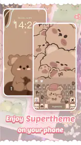 Pink Cute Hippo キーボード screenshot