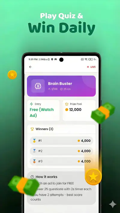 Redeem code app - Quiz & Earn screenshot 1