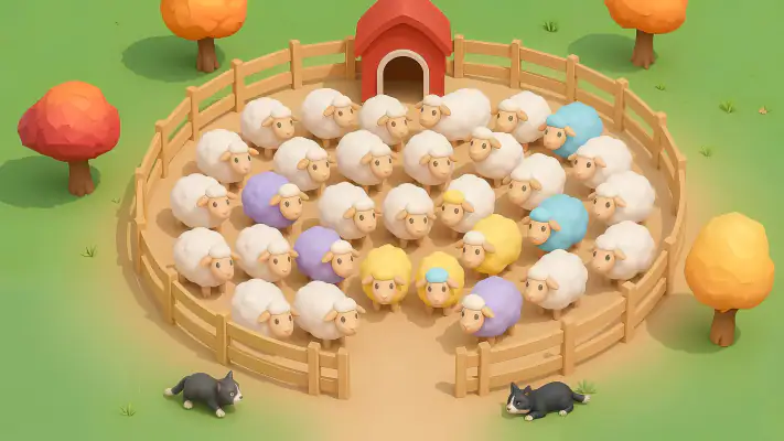 Sheep Dash：羊のゲームで動物をエスケープ！癒しのか screenshot 1