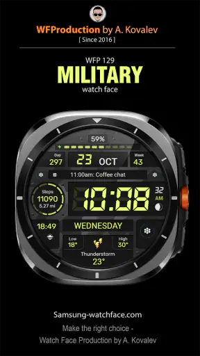 WFP 129 Military watch face screenshot 1