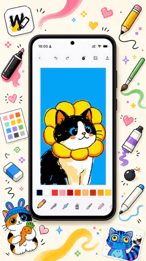 WigglyPaint - Cute Pixel Paint screenshot 1