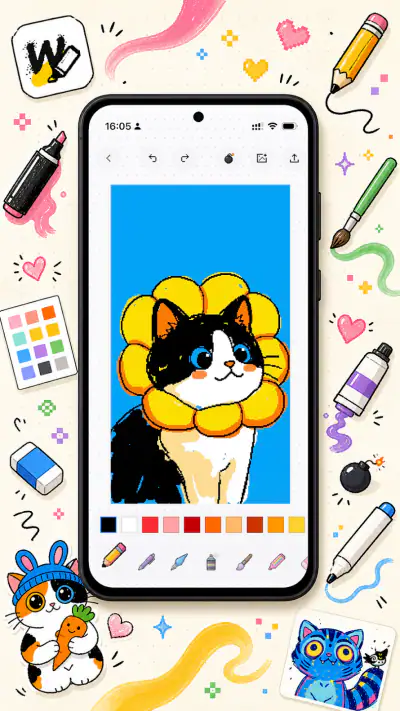WigglyPaint - Cute Pixel Paint screenshot 1