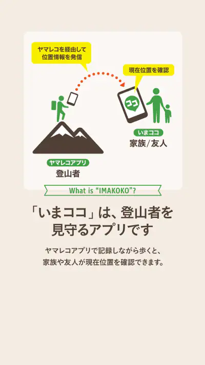いまココ - 登山者の現在位置がわかる見守りアプリ screenshot 1