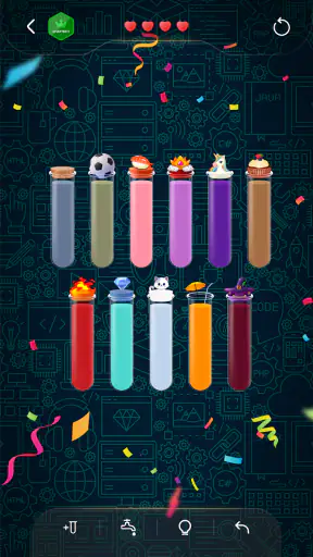 ウォーターソート：パズルゲーム screenshot 1
