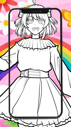 カラフル ピーチ  塗り絵 screenshot 1