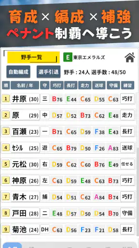 プロ野球ペナントシミュレータ : 野球シミュレーションゲーム screenshot 1