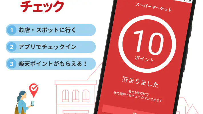 楽天チェック　お店に行くだけで楽天ポイントが貯まる screenshot 1