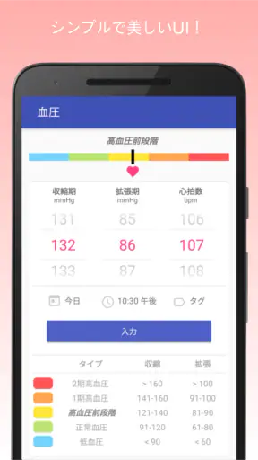 血圧記録計＆高血圧管理 screenshot 1