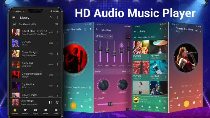 音楽プレーヤー - オーディオプレーヤーとベースブースター screenshot 1
