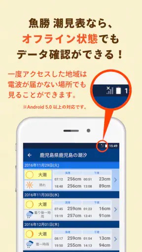 魚勝 潮見表／潮汐・潮位を検索 screenshot 1