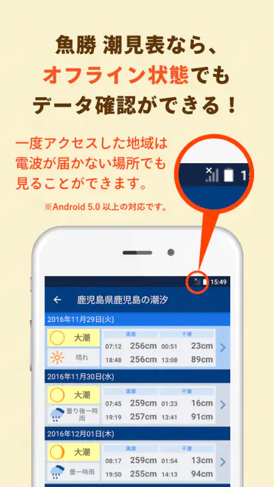 魚勝 潮見表／潮汐・潮位を検索 screenshot 1
