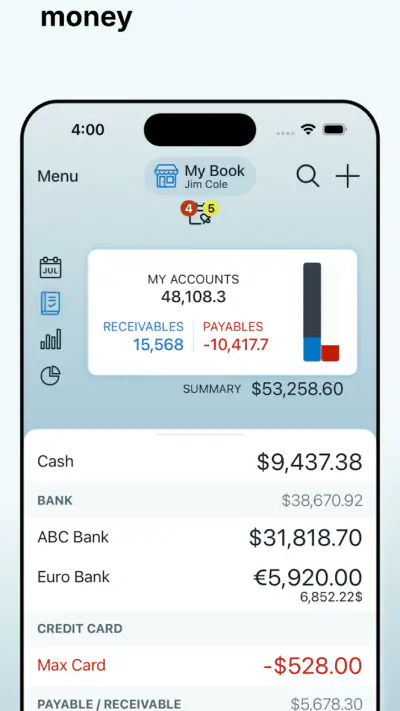 Account Book - Money Manager screenshot 1