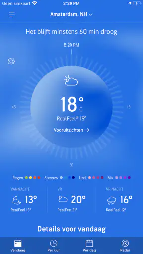 AccuWeather weerbericht screenshot 1