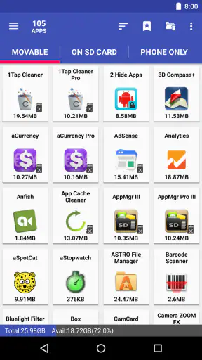 AppMgr Pro III (App 2 SD) screenshot 1