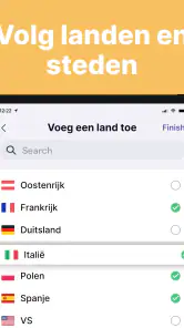 been: gemarkeerde landen screenshot