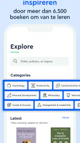 Blinkist: boek samenvattingen screenshot