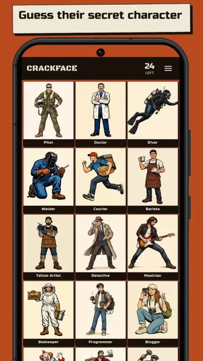 Crackface: Guess the Character screenshot 1