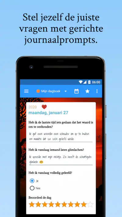 Dankbaarheid, focusdagboek screenshot 1