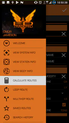 Elite Dangerous TradePad Pro screenshot 1