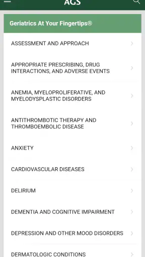 Geriatrics At Your Fingertips screenshot 1