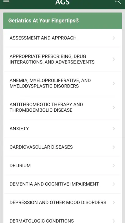 Geriatrics At Your Fingertips screenshot 1
