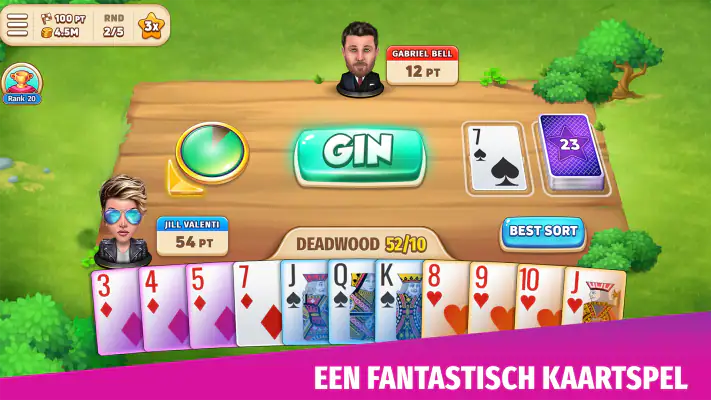 Gin Rummy Stars - Kaartspel screenshot 1