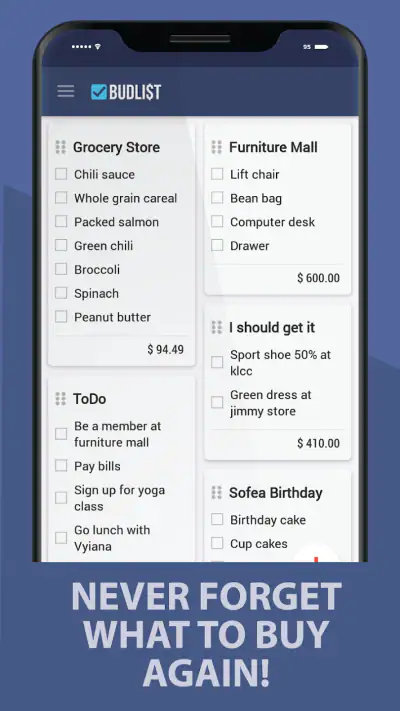 Grocery Shopping List -BudList screenshot 1