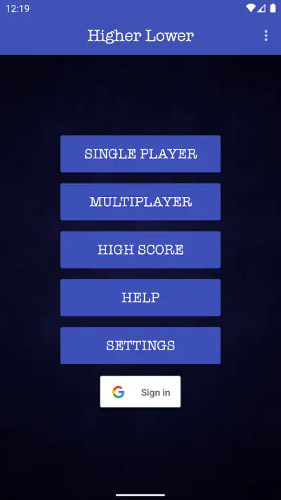 Higher Lower Card Game screenshot 1