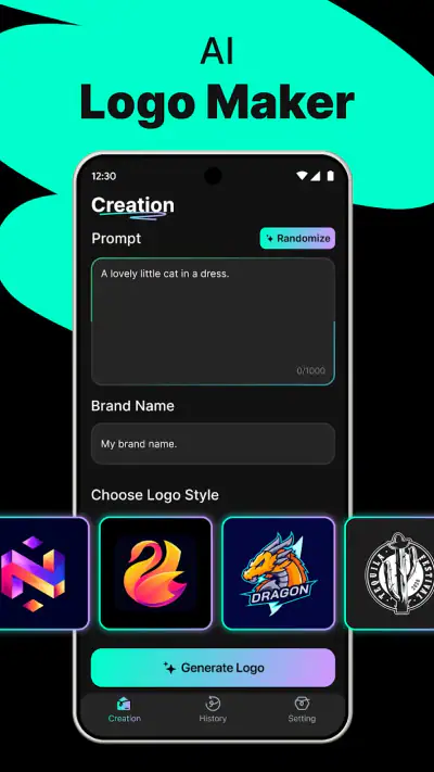 Logo Maker - AI Kunstontwerp screenshot 1