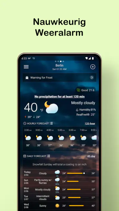 Lokale weersvoorspelling screenshot 1