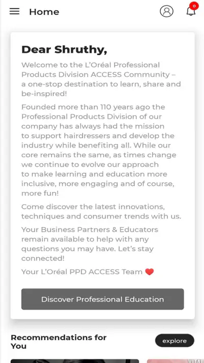 L'Oréal ACCESS IN screenshot 1
