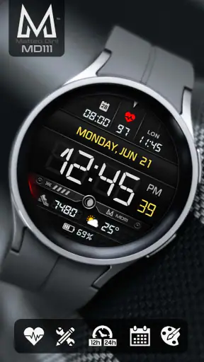 MD111 Digital watch face screenshot 1
