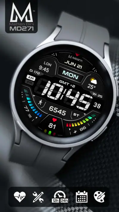 MD271 Digital watch face screenshot 1