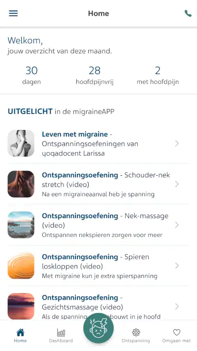 migraineAPP screenshot 1