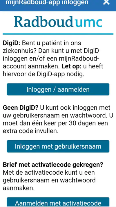 mijnRadboud screenshot 1