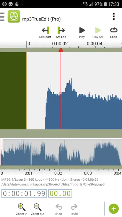 mp3TrueEdit touch Audio Editor screenshot 1